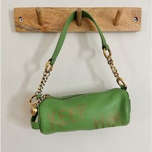 **RARE vintage Y2K Juicy Couture green leather barrel bag